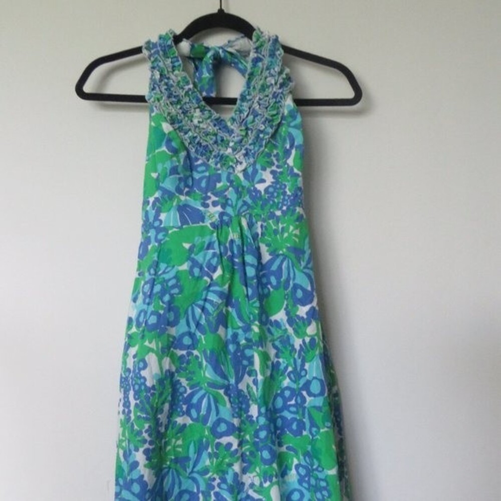 Lilly Pulitzer Women's Green Sleeveless Halter Dress  Size 4